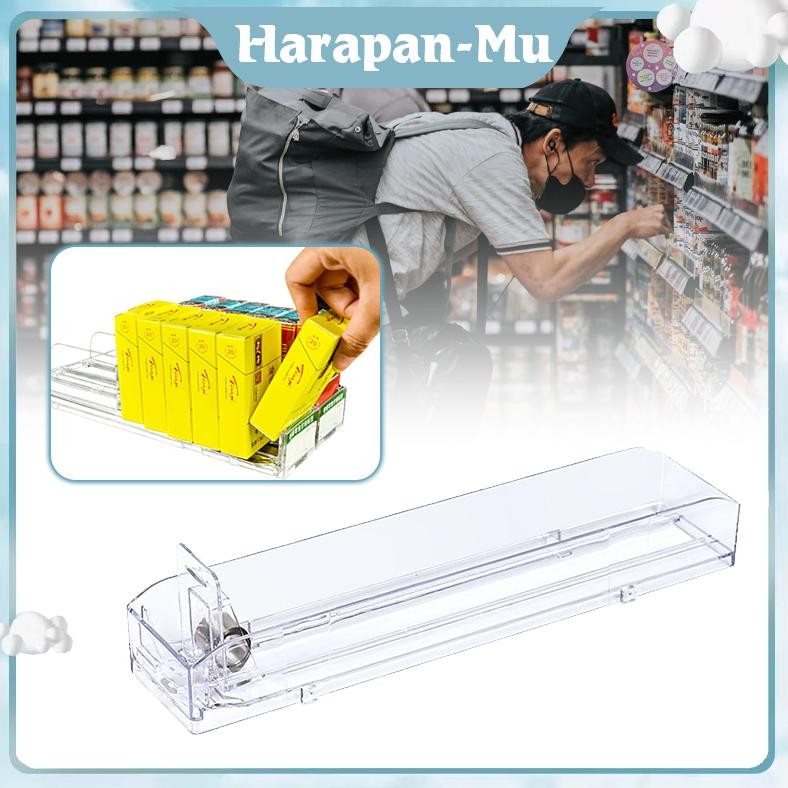 UGNDA Rak Rokok Acrylic Pusher 28 Cm Otomatis Magnet Minimarket Supermarket Rak Rokok Akrilik