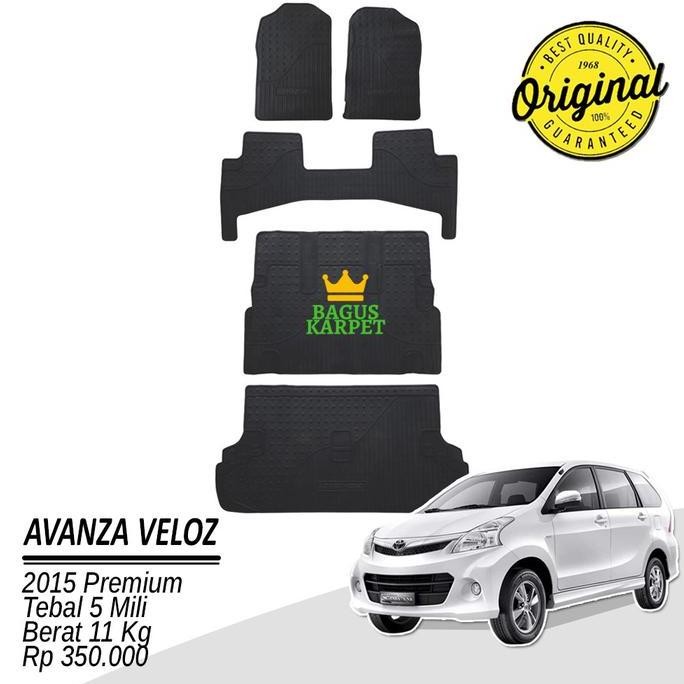 Karpet Karet Lantai Mobil Toyota Avanza Veloz 2015 Black - Premium
