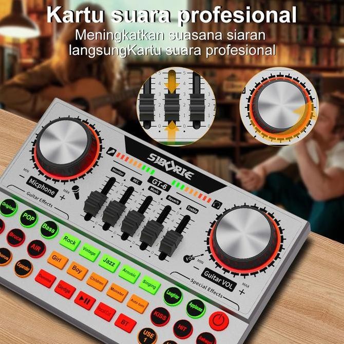 Siborie Gt6 Gitar Sound Card Soundcard Alat Musik Untuk Streaming Langsung