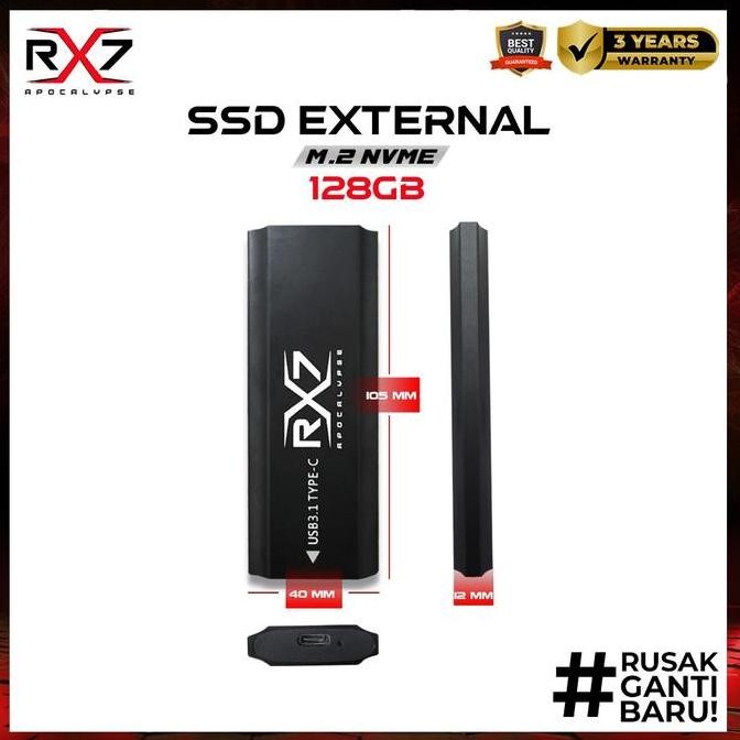 Ssd M2 Nvme External 128Gb Rx7 / Enclosure M2 Nvme + M2 Nvme 128Gb Rx7
