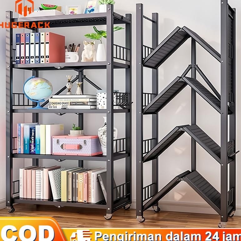 SWALLOWTAIL- Rak Lipat Besi Rak Besi 5 Susun Rak Lipat Portable Rak Dapur Lipat Rak barang Rak buku 