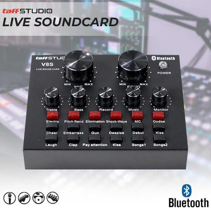 Taffstudio - Zlive - Audio Usb External Soundcard V8 V8S V8 Pro Live Broadcast Microphone Headset - 