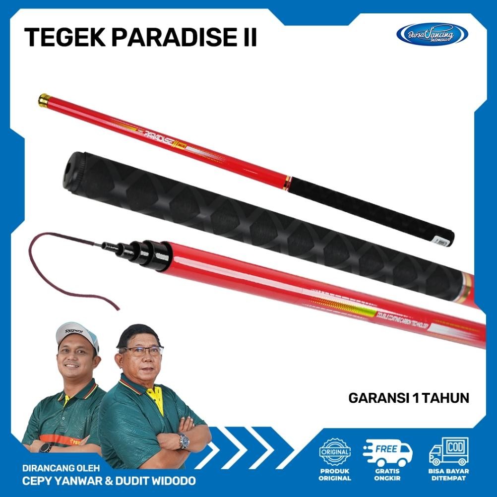 Tegek Paradise II Fiber Composite Carbon Coating - Joran Pancing Telescopic Anti Slip Handle Action 
