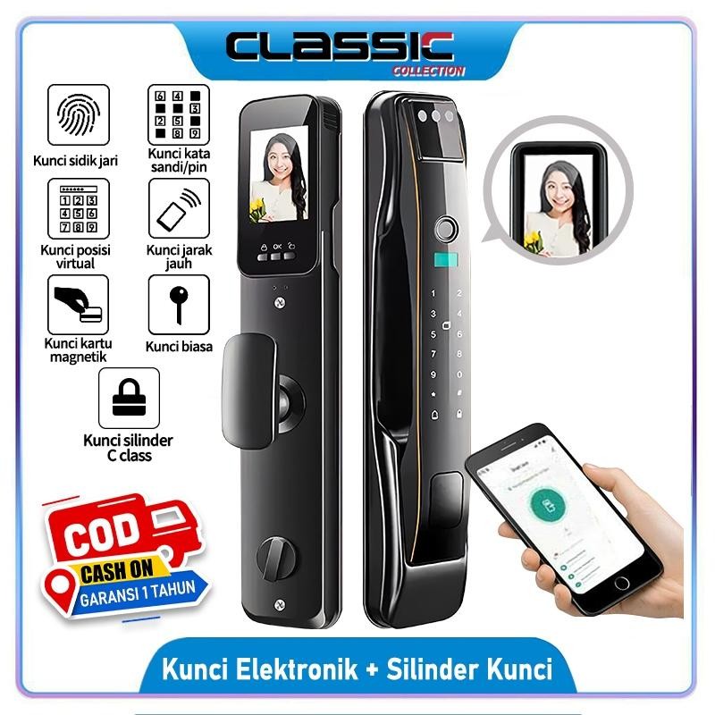 Kunci Digital Pintar/Kunci Pintu Sidik Jari/Kunci Pintu Elektronik Keamanan /Kunci Pintu Kata Sandi 