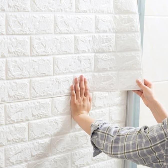 New New Wallpaper Dinding 3D Wallfoam / Wallpaper Bata putih Foam TEBAL 3&5mm