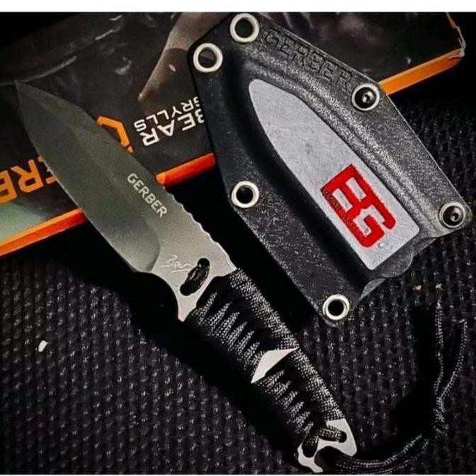 DF318>> Pisau Survival Outdoor BG  Paracode model Tidur / Berdiri