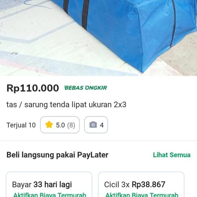 DF387>> tas / sarung tenda lipat ukuran 2x3