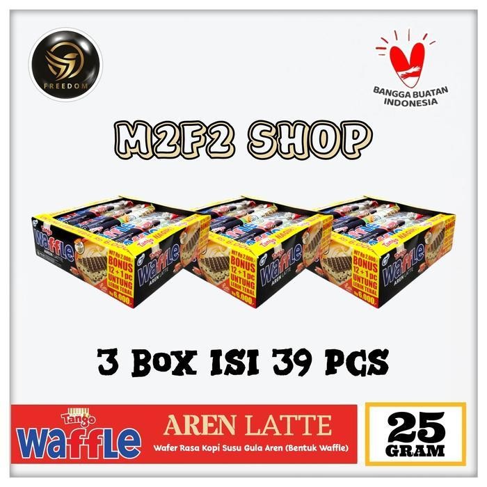 Tango Waffle Aren Latte | Wafer Krim Kopi Susu Gula Aren Sachet - 25 gr (Harga 3 Box)