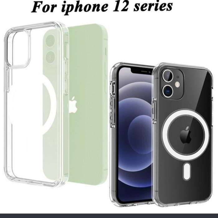 iphone 12 mini magsafe case hybrid clear cover - clear