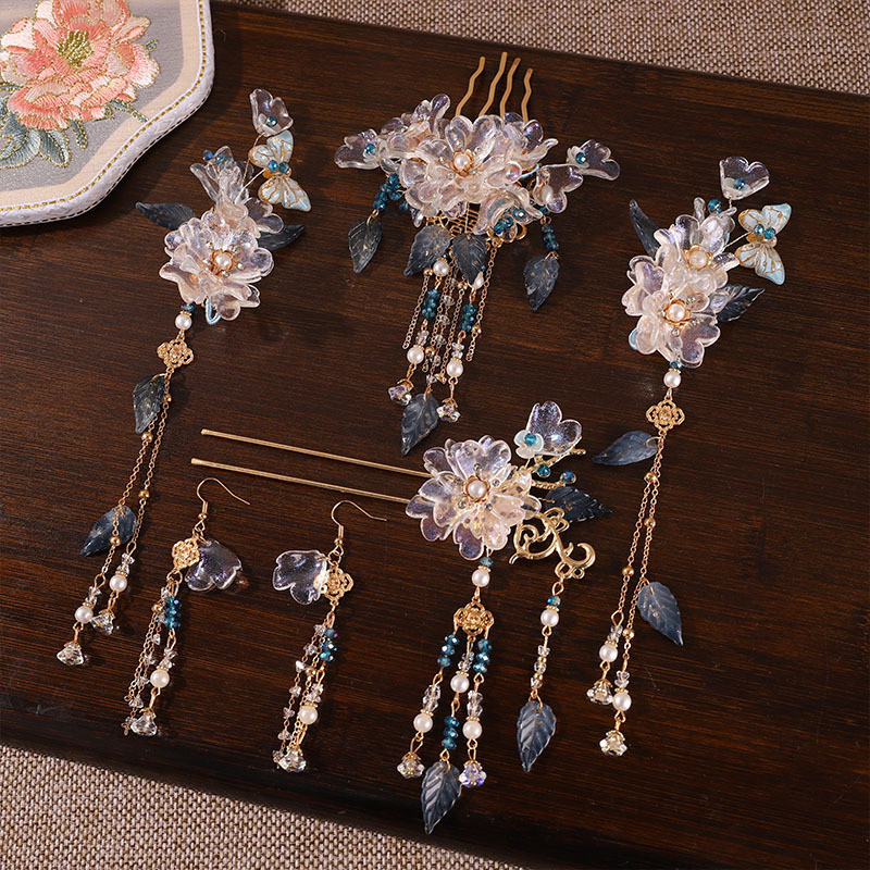 New Chinese Style Hanfu Hair Accessories Set Xiuhe Hairpin Hair Crown