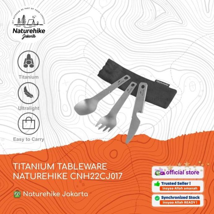 Titanium Tableware Pisau Sendok Garpu Camping Naturehike Cnh22Cj017
