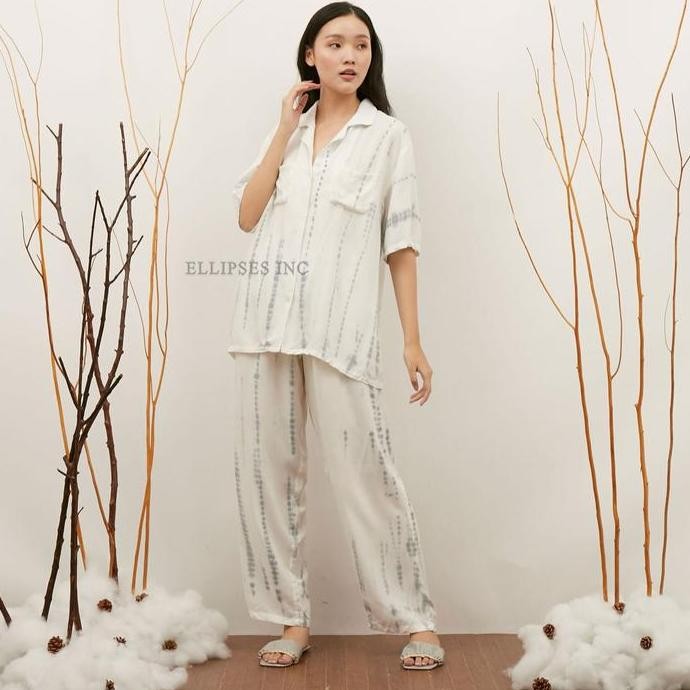 Ellipses.Inc Piyama Tie Dye Shibori/Set Piyama Tie Dye Lengan Pendek /Shibori Tie Dye