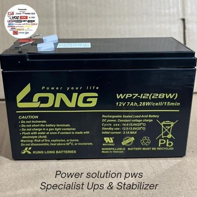 Battery UPS APC Baterai Long WP7-12(28W) 12v 7Ah, 28W/Cell/15Min Batre LONG WP 7-12 12volt 28W 7Ah M