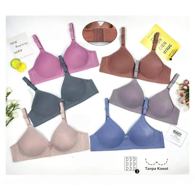 Bra ( 6/3 Pcs )  Motif Polos Random Bra Cup B (Sedang) Jesslyns Laparis/Yasimei 917