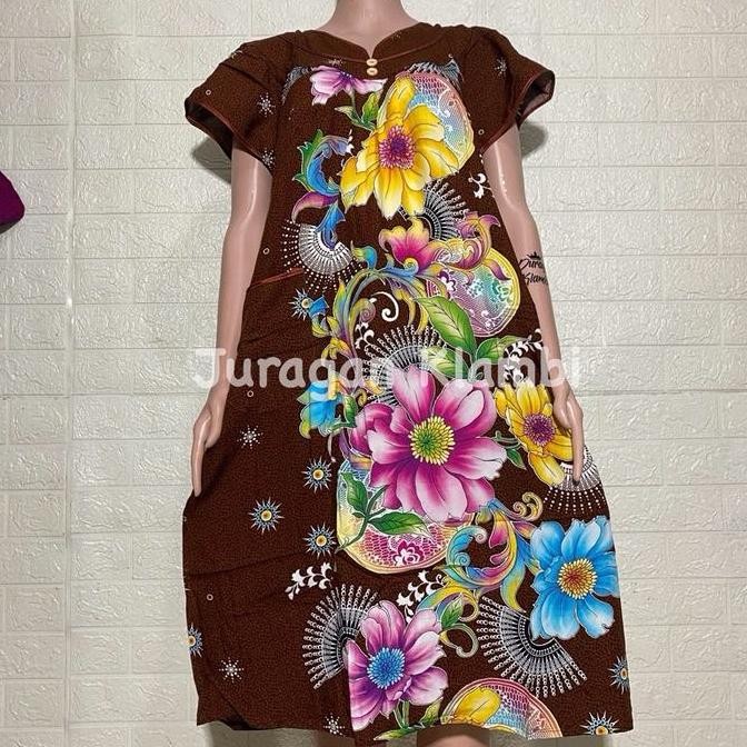 Daster 48 Ld 115 Kencana Ungu Label Biru Dress Wanita Batik Cantik Kain Nyaman