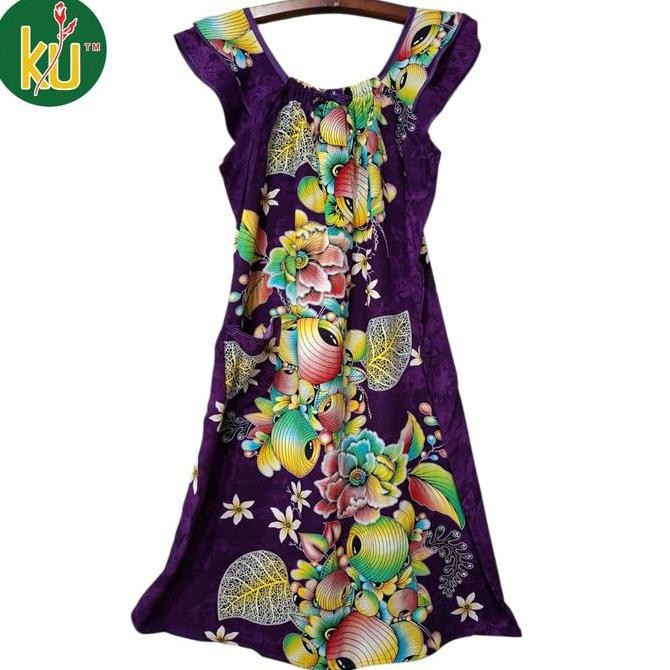 Kencana Ungu Daster 38 Label Biru Yukesi Daster Kencana Ungu Tanpa Lengan Daster Kekinian Nyaman