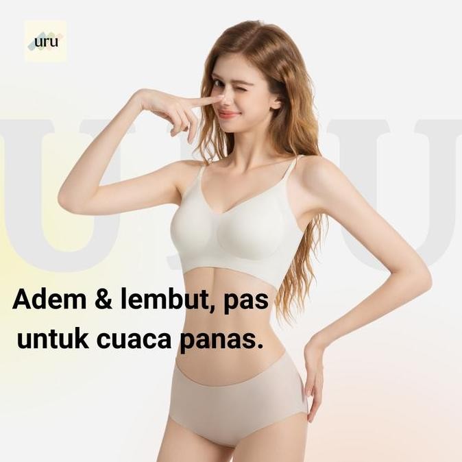 [2 Pcs] Uru Comfort Air Jelly Bra Super Tipis & Adem Seharian, Bra Tanpa Bekas, Nyaman Banget