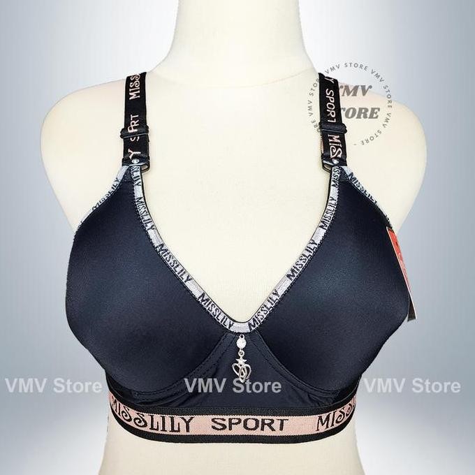 Bh Tanpa Kawat Misslily Ml 2203 Bra Wanita Cup B Kait 3 Sporty List Busa Lembut