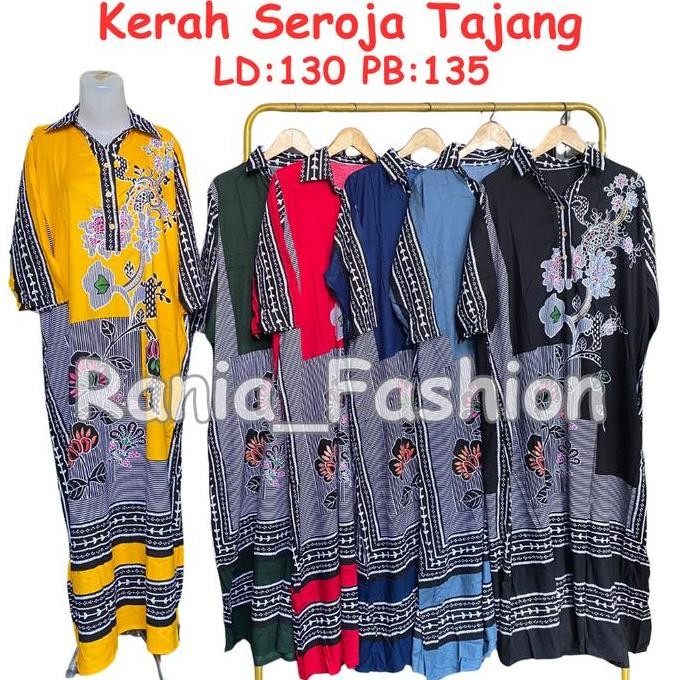 Daster Rania Fashion Motif Kerah Seroja Tajang  Viral Terbaru