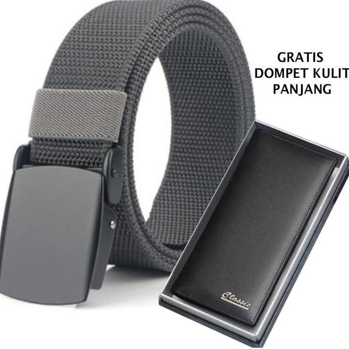 DV16 }} GRATIS DOMPET  Ikat Pinggang Pria dan Wanita Gesper Anti Metal DetectorIkat Pinggang Anti X-