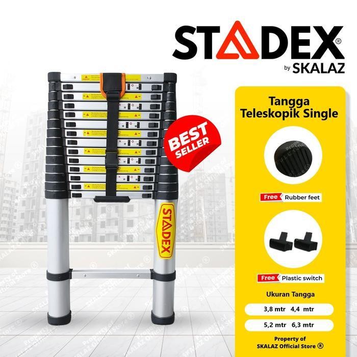 Tangga Teleskopik Single 3,8 mtr Merk STADEX by Skalaz