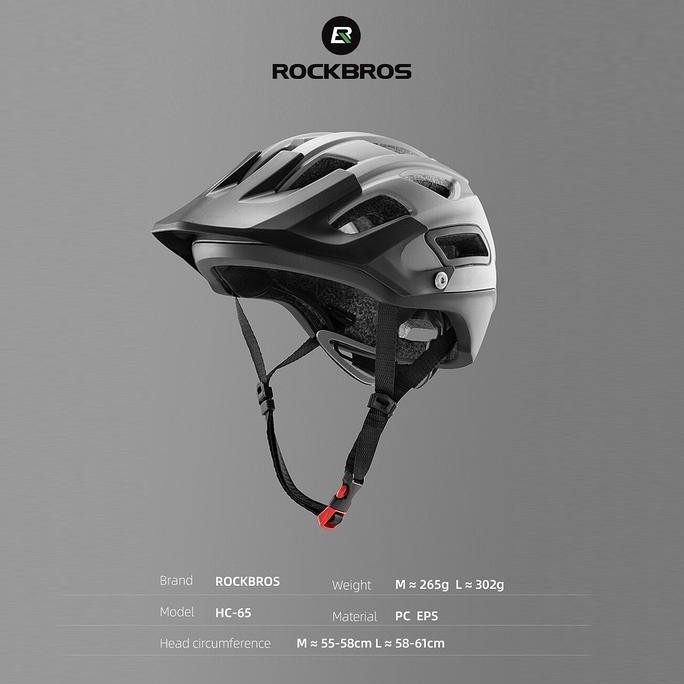 ROCKBROS HC-65 Bike Ultralight Helmet - Helm Sepeda - GRAY WHITE