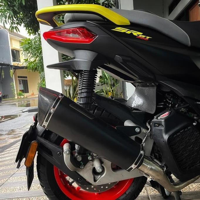* KNALPOT UNKNOWN PRODUCT VELOCE BLACK FULL SYSTEM APRILIA SR GT200 *