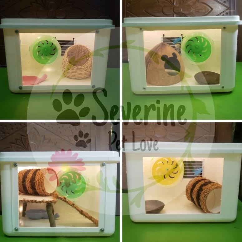 Heatshrin Kandang Hamster Kotak | Kandang Hamster Akrilik | Box Hamster Kandang Reptil Gecko Landak 