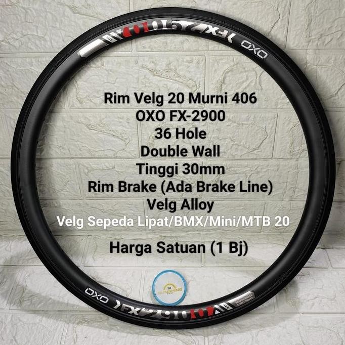 Promo Velg Rims 20 Oxo Fx2900 Murni Etrto 406 Lubang 36H Alloy Double Wall 3Cm Ada Brake Line Valve 