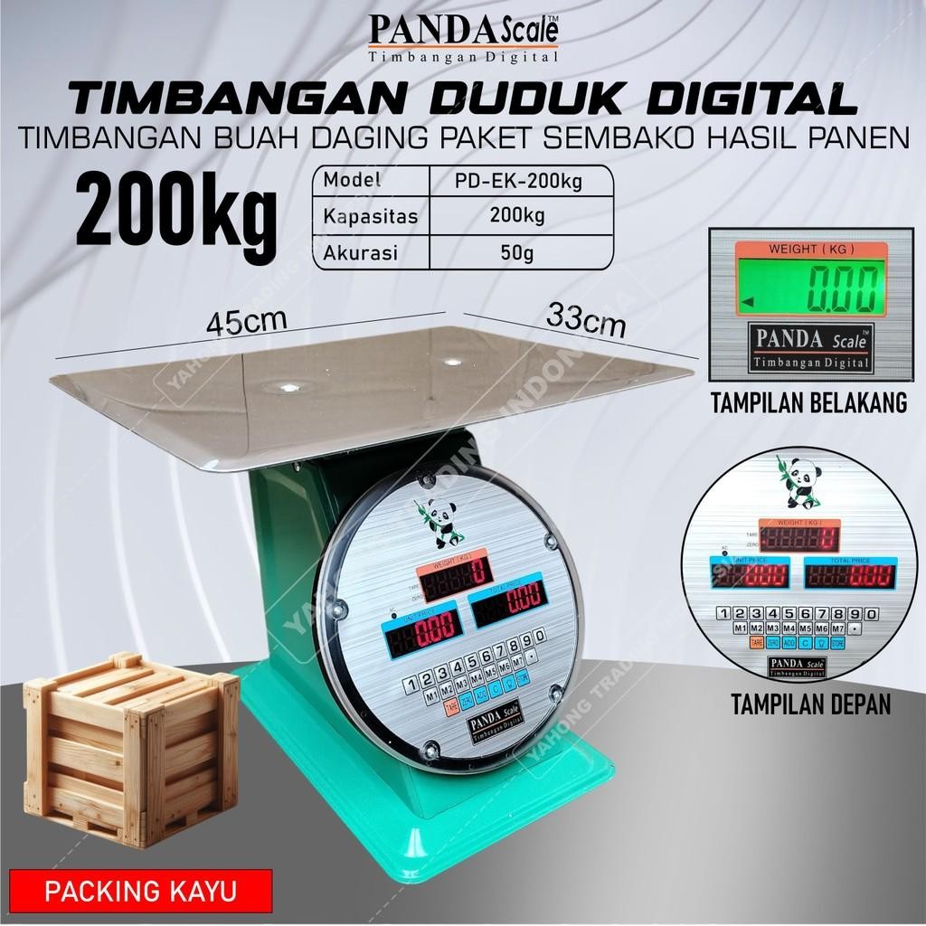 Timbangan Duduk Digital 200kg Timbangan Buah Laundry Paket PANDA SCALE **