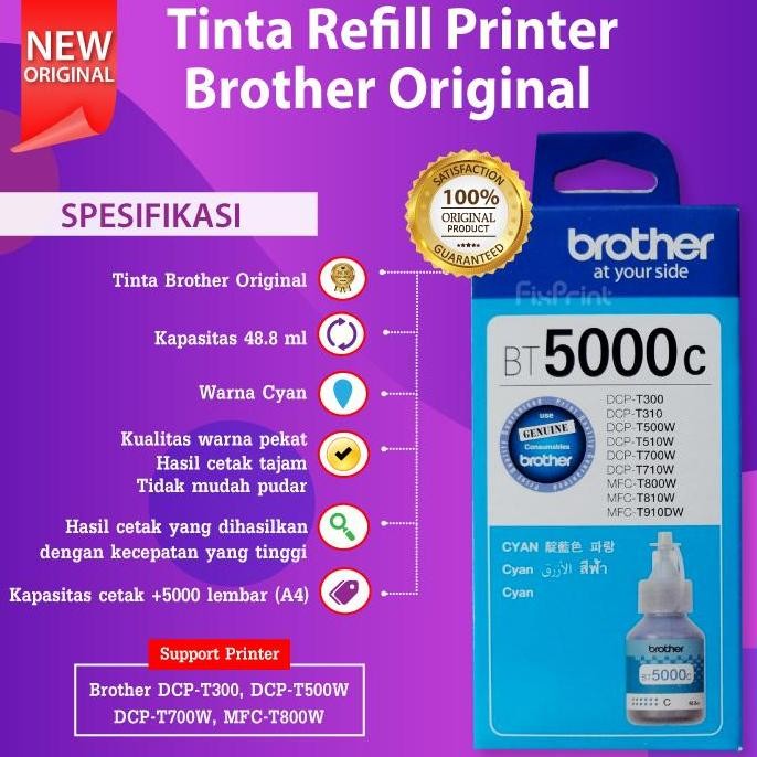 SET Tinta Brother BTD60Bk D60 BT5000 Printer MFC-T810W T910DW T4500DW