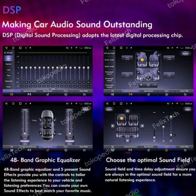 Ts10 Uis7862 Android Head Unit Qled Real Dsp Chip (Build-In) Kualitas Terbaik Harga Termurah