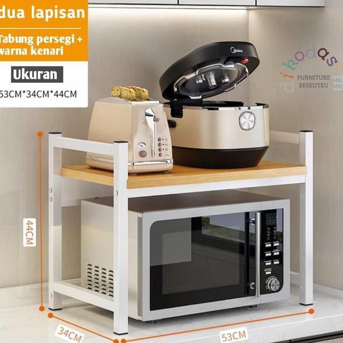 Rak Besi Oven Rak Besi Printer Multifungsi 53X35X44 Cm - Putih Penyimpanan Gelas Ambalan