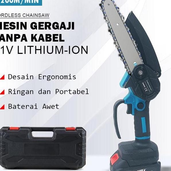 G10E1 Mesin Gergaji Listrik Mini Pemotong Kayu Serbaguna Cordless Chainsaw
