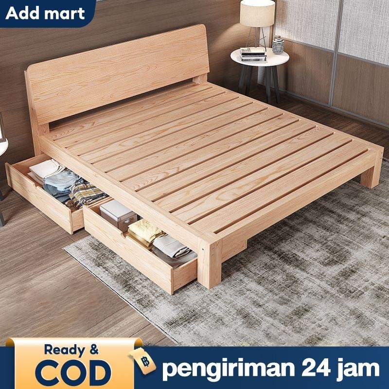 Tempat Tidur Dipan 180Cm Sandaran Tempat Tidur Kayu Solid Kamar Tidur Tempat Tidur Kayu Ranjang Dipa