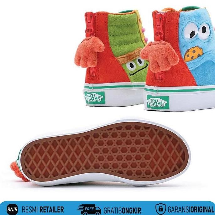 VANS Sk8 Hi Toddler/Kids Zip Sesame Shoes Sesame Street Multi Original