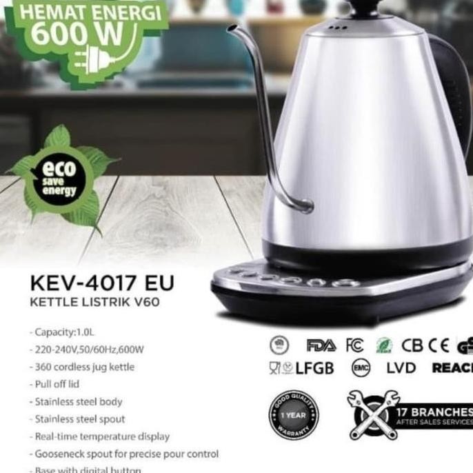 Kettle Listrik Leher Angsa Electric Kettle Gooseneck Mayaka Kev-4017