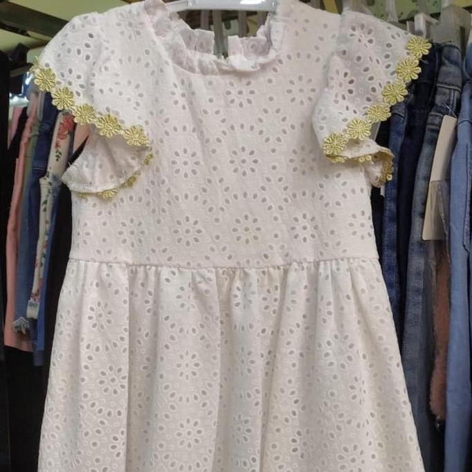 Dress Anak warna Putih Bersih KING KIDS umur 2 - 8 Tahun PREMIUM.