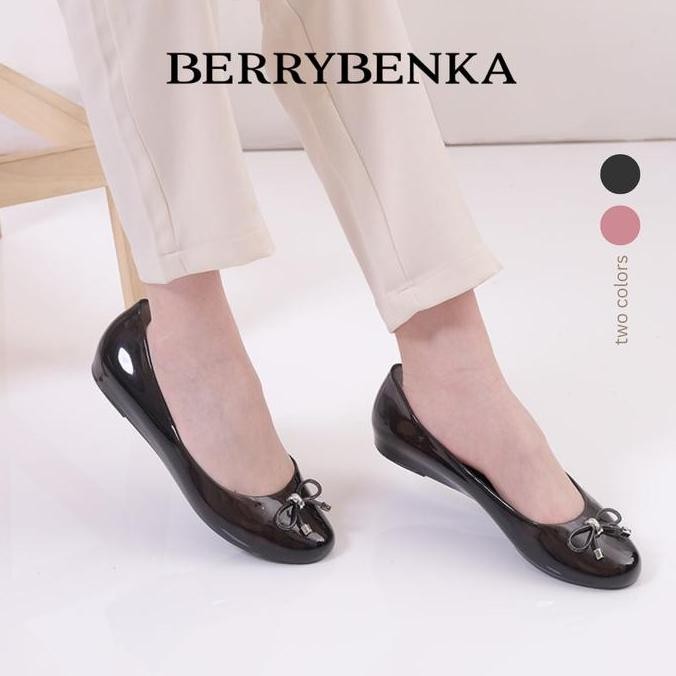 Promo Berrybenka - Sepatu Flatshoes Wanita Sofia Maylea Jelly Flat Tanpa Hak Round Toe Shoes Cewek C