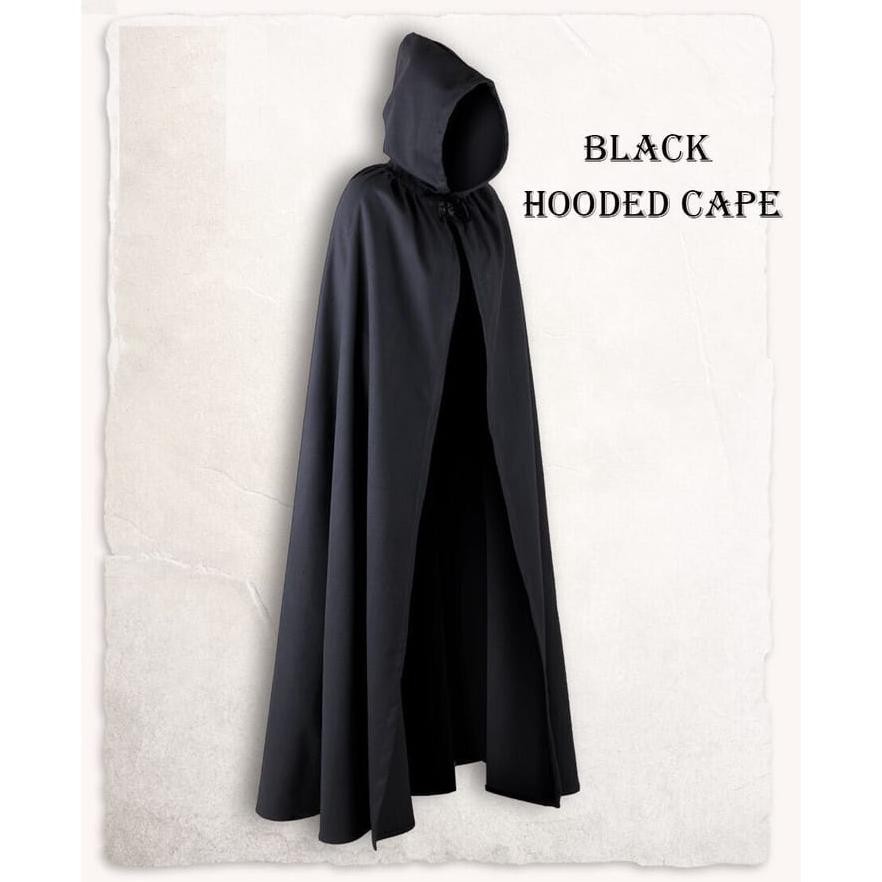 PROMO Cosplay Jubah Hitam Polos Plus Hoodie Kostum Halloween Pria Dan Wanita