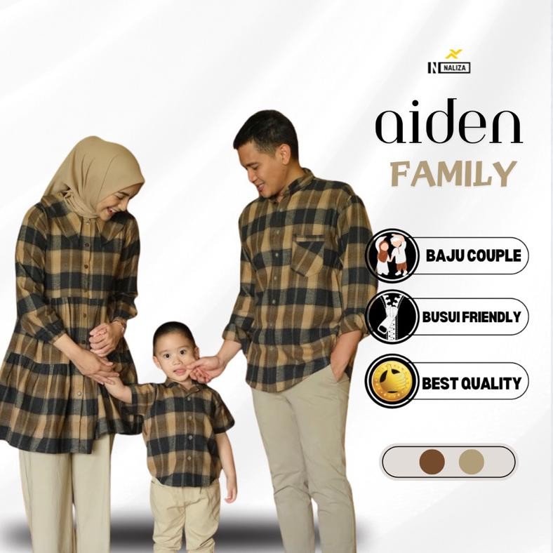 Heatshrin Naliza - Aiden Family Couple Flanel Tunik Dan Kemeja / Baju Couple Keluarga Dg-78