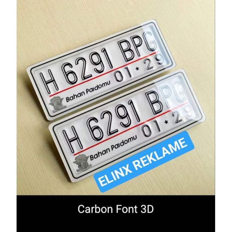 plat nomor motor aklirik custom carbon baut tanam kecil