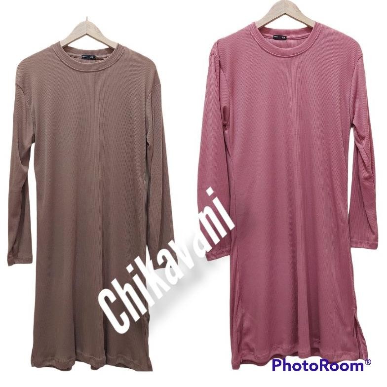 Bf888S Tunik Rib & Waffle Premium Wanita#Simpel Tunik#Tunik Uniqlo# Et-61