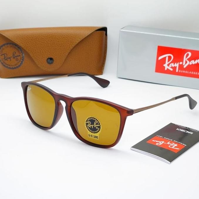 Sunglass Kacamata RB Chris 4187 Glass Lens - BROWN