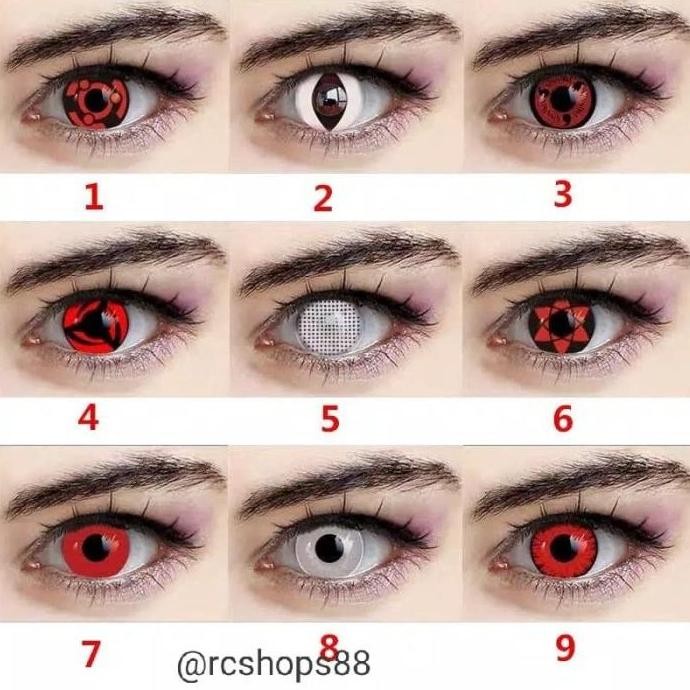 Softlens cosplay softlens merah softlens putih softlens naruto HF