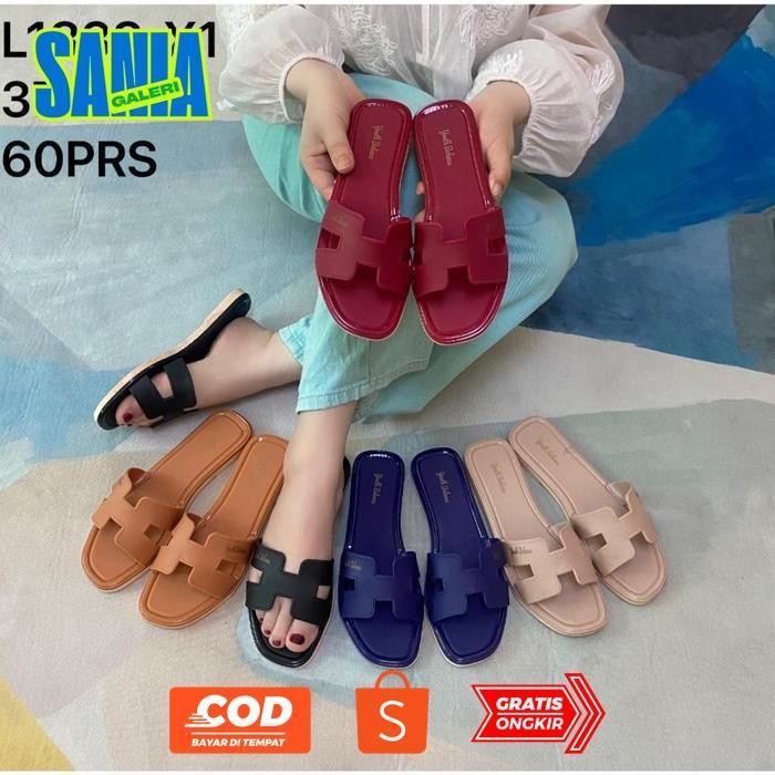 er-6 Sandal Slop Wanita Karet Jelly Import Teplek Sol Elastis Ringan Anti Slip BALANCE 1838 Hemat