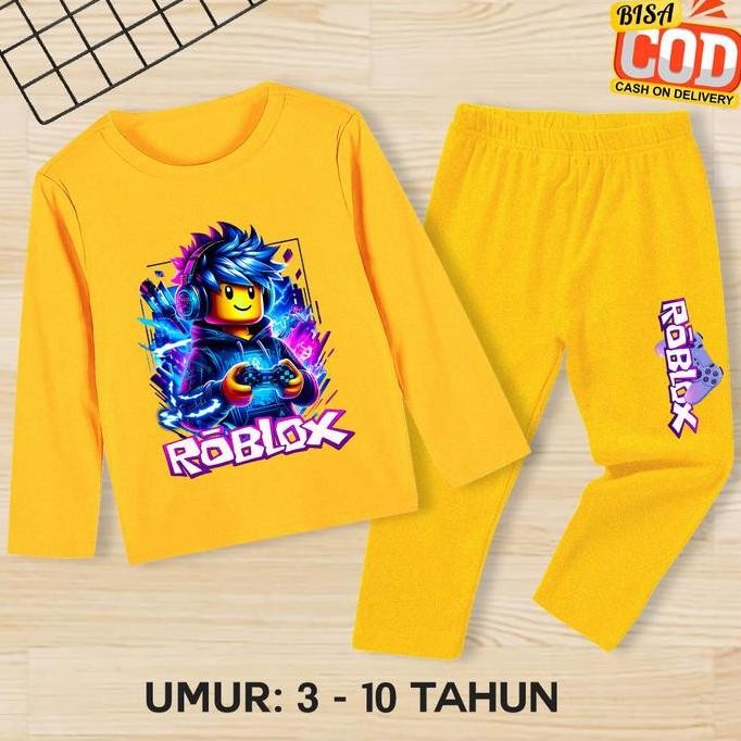 DB39>> Setelan Anak Laki-Laki Roblok Ukuran 3-10 Tahun Baju Roblox Anak-Anak kaos roblox anak cewek 