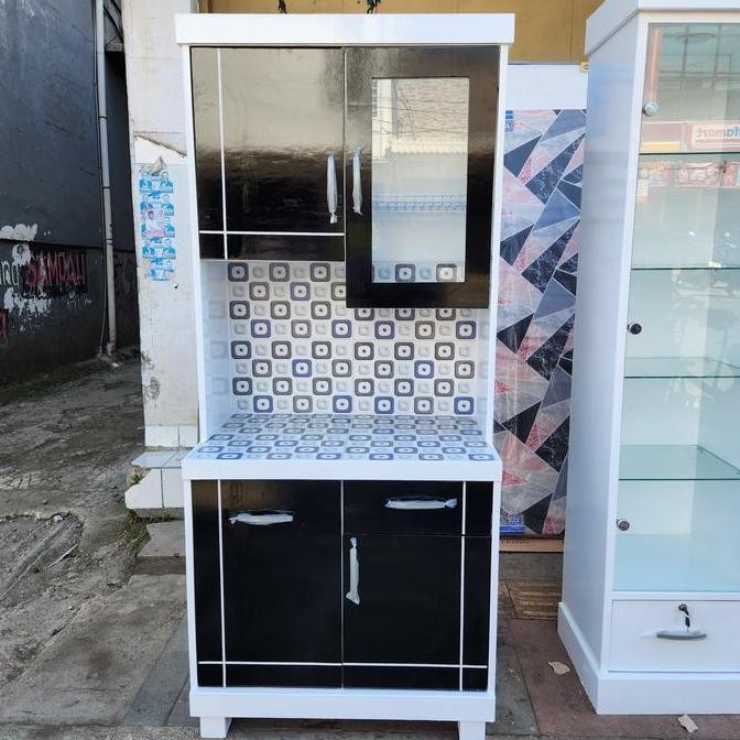 Lemari Dapur Rak Piring Kayu Minimalis 2 Pintu Sayur