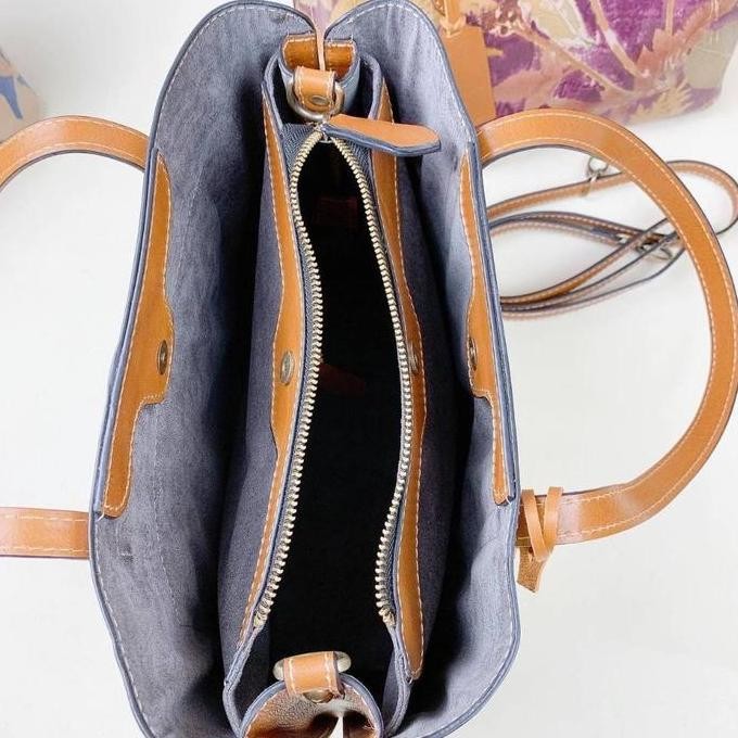 Tas Wanita Kulit Sapi Asli Garut Ecoprint Selempang Bahu Mika SerieS