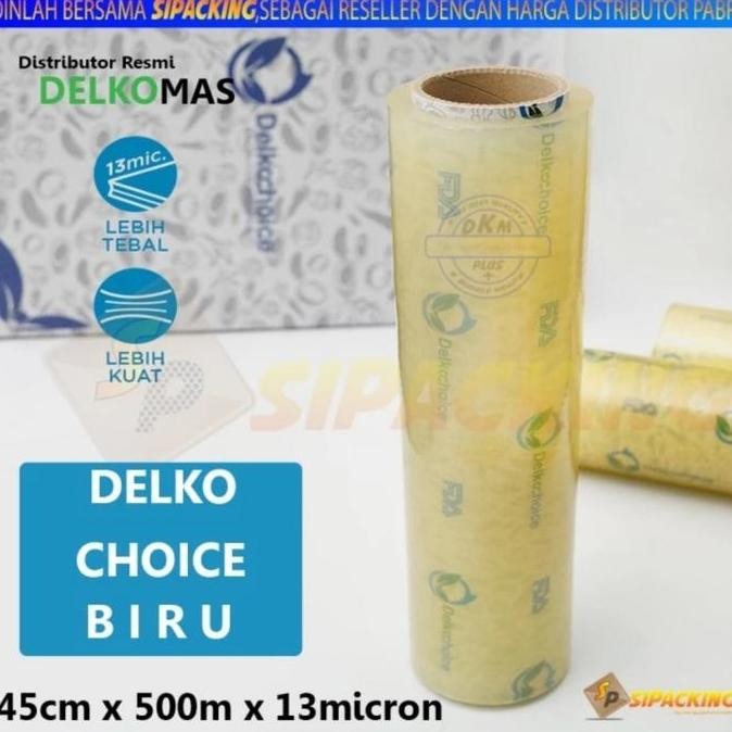 Wrapping Delkochoice Biru ( Plastik Pembungkus Makanan ) 45Cm